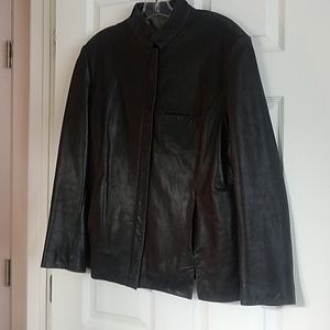 Ladies black leather jacket